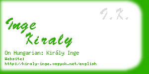 inge kiraly business card